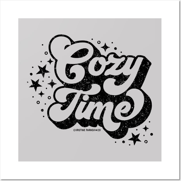 Cozy time sparkles - black Wall Art by Christine Parker & Co